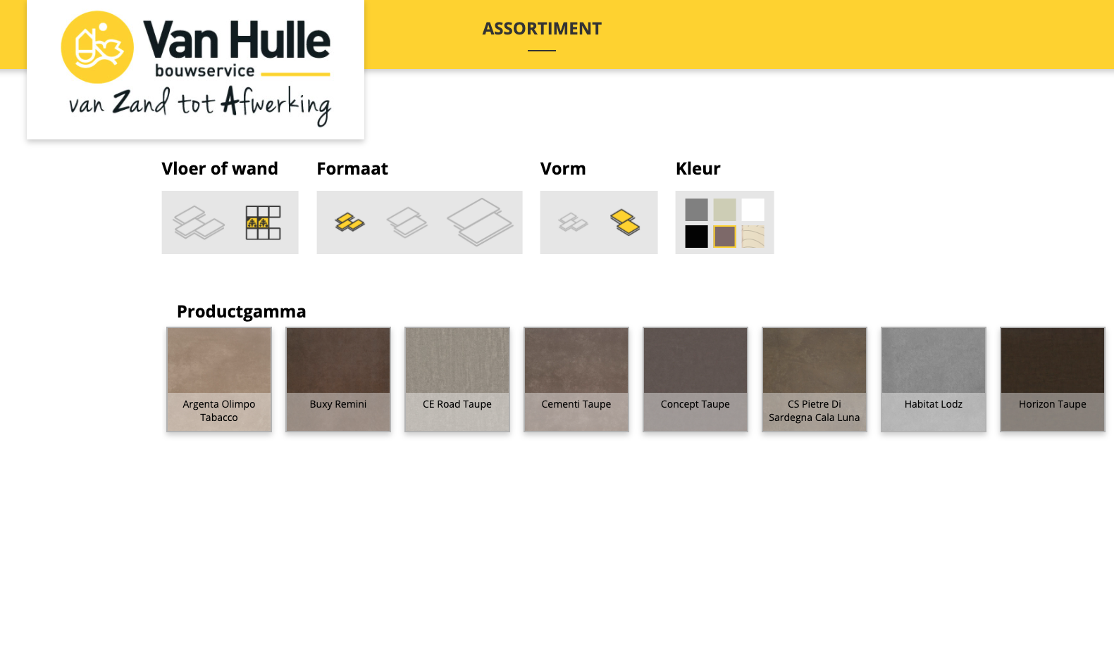Online tool Van Hulle Bouwservice